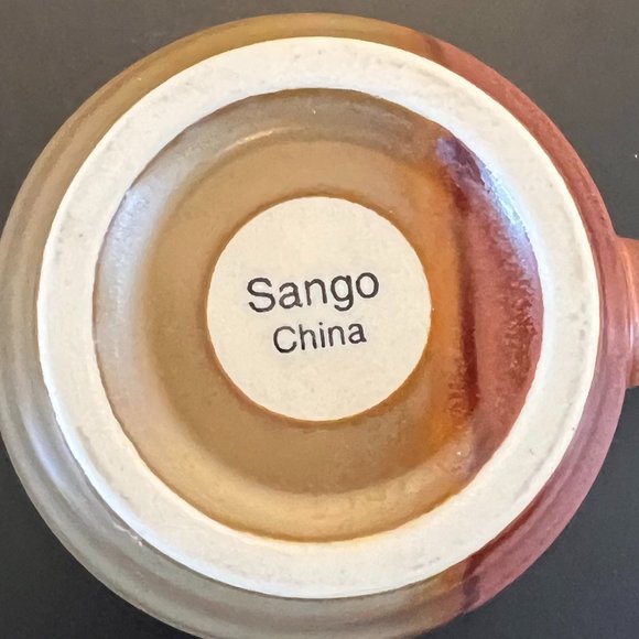 Set of 5 SANGO Gold Dust Sienna Pattern Stoneware Mugs ~ Vintage - Picture 11 of 11